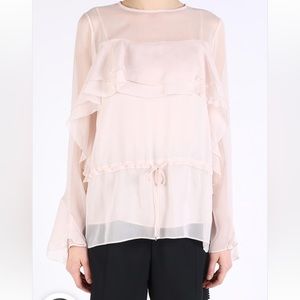 See by Chloe Powder Flounce Sheer Shirt